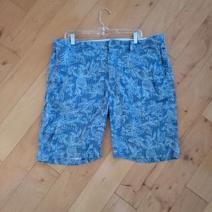 Tommy Bahama Men's Hawaiian Chino Shorts Size 38 Blue Floral Linen Blend